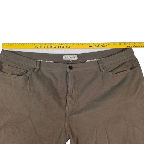 Dapper Boi Chino Slim Premium Pants Stretch Unisex Size 48x31 Olive Green Preppy - Picture 5 of 8